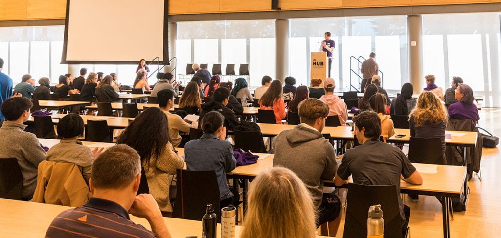Image of high school students gathered at Misinfo Day 2019