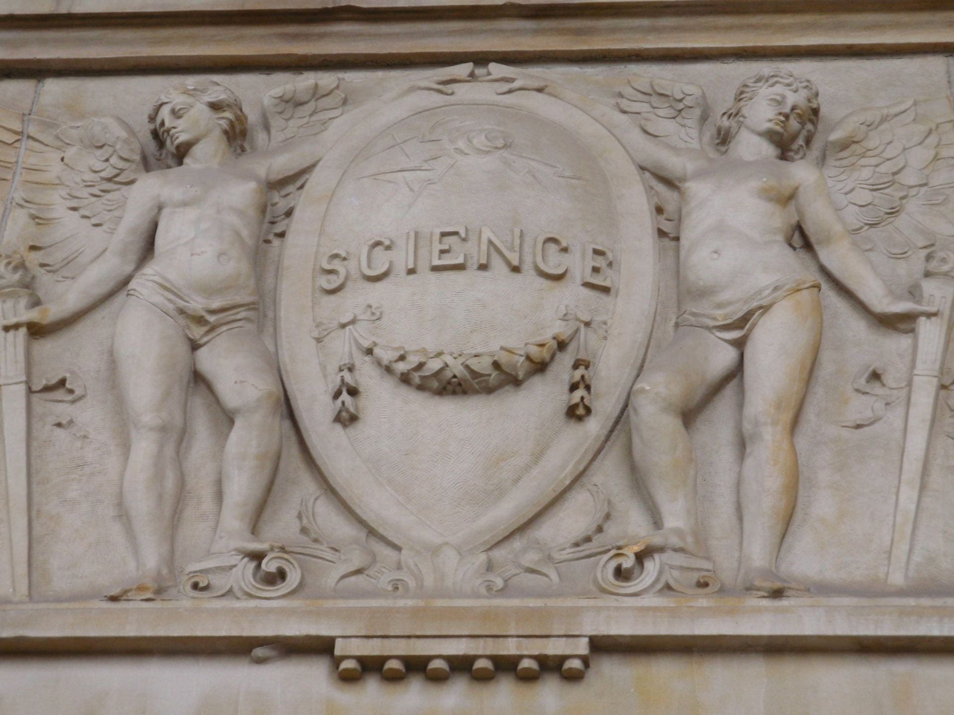 Architectural ornamentation featuring "Science"