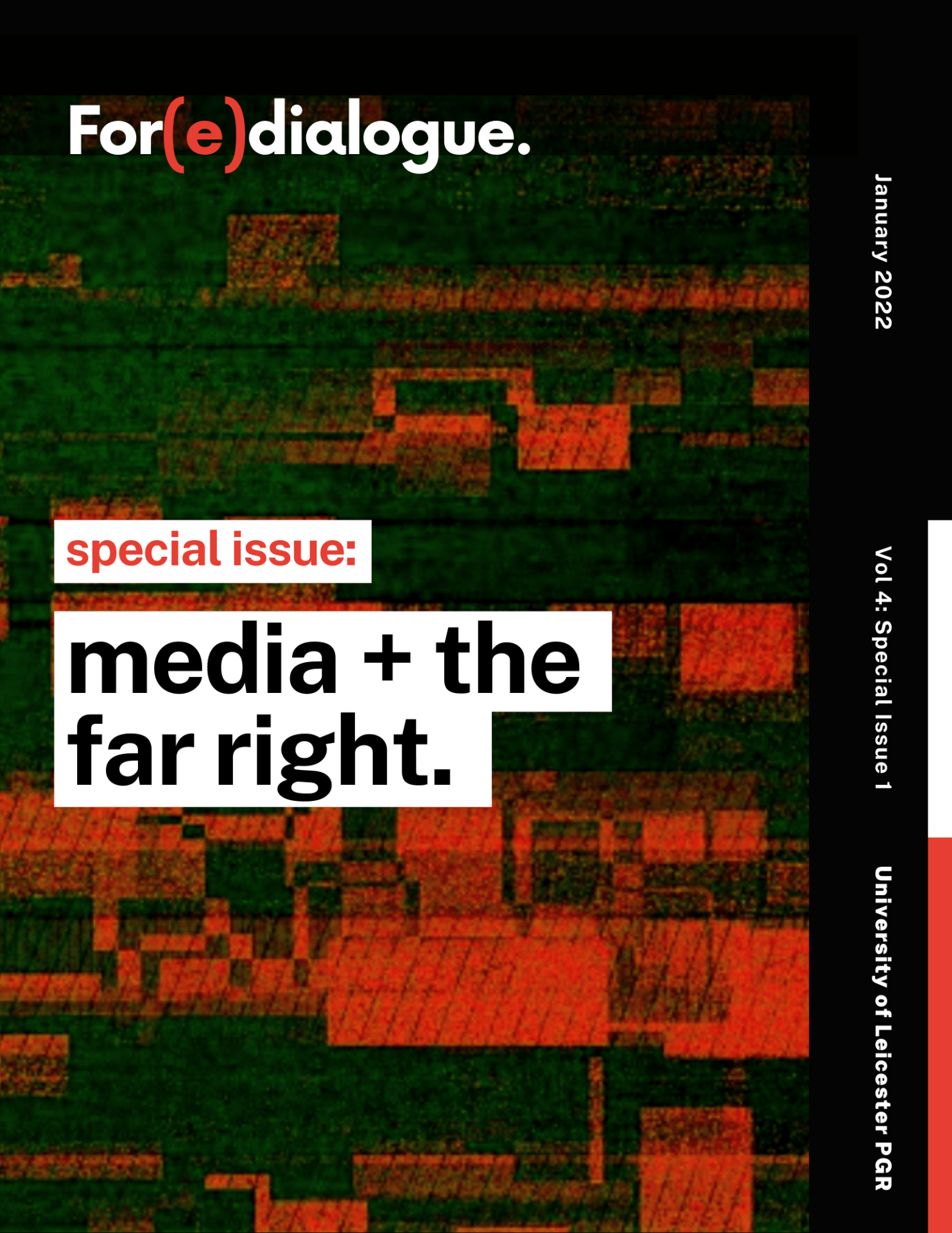 For(e)Dialog issue cover: media + the far right