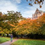 A view of autumn colors on the UW Quad.