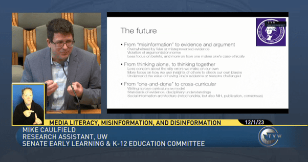 CIP experts share media literacy insights during Washington Senate Early Learning & K–12 Education Committee presentation