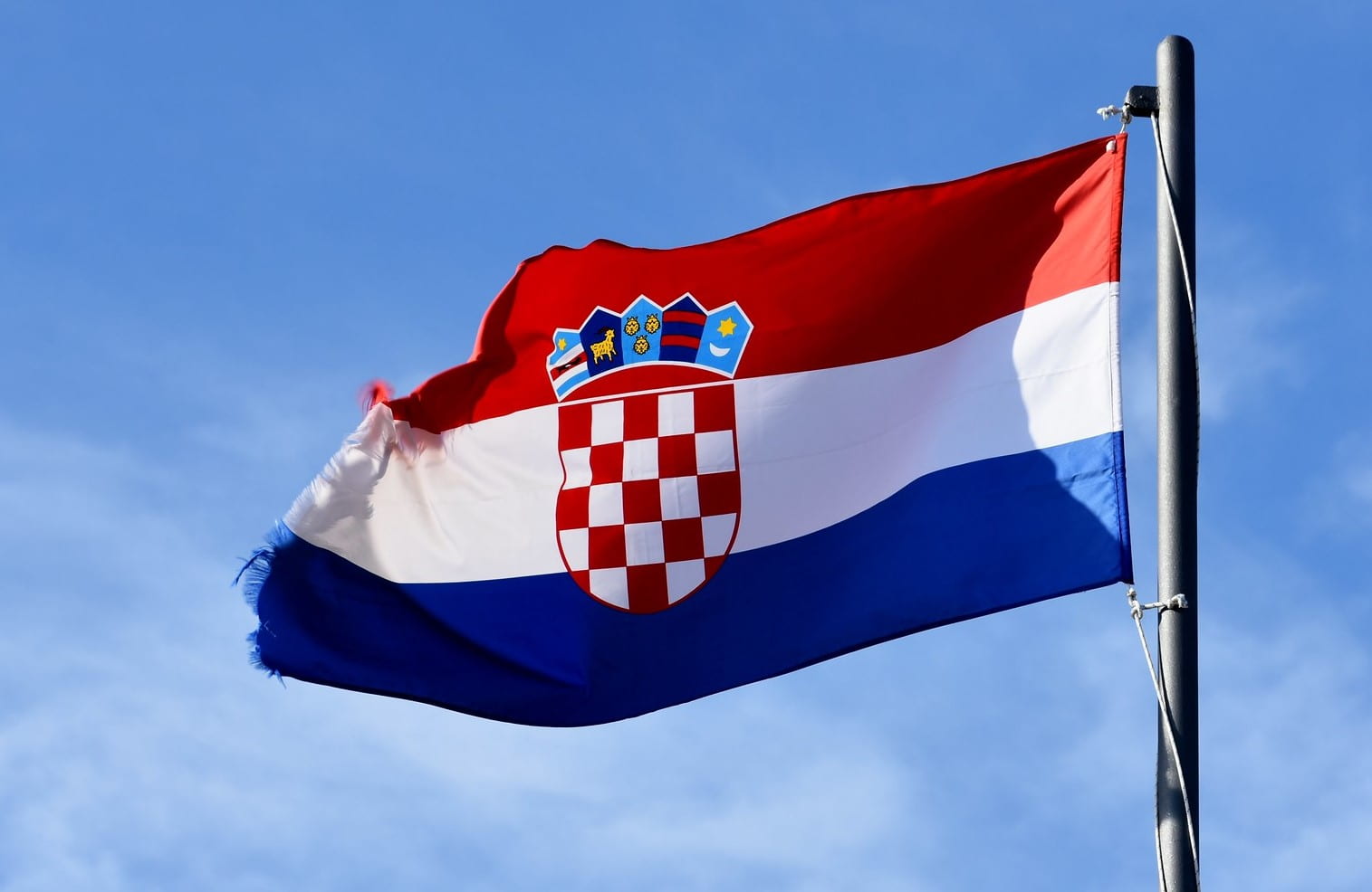 The flag of Croatia. Photo by Richard Mortel / Flickr via CC BY 2.0 DEED